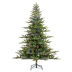 7.5ft Pre-Lit Green Full Fir Christmas Tree with LED Lights