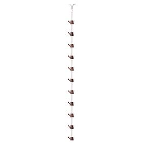 8.5ft 11-Piece Copper Watering Pot Rain Chain w/V-Shaped Gutter Clip