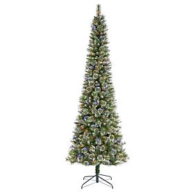 9ft Pre-Lit Frosted Cashmere Pencil Pine Christmas Tree