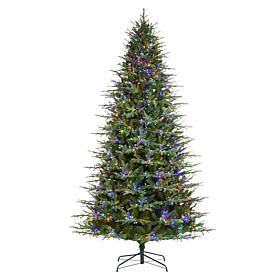 9ft Pre-Lit Green Full Fir Christmas Tree with LED Lights