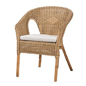Abbey Natural Rattan Dining Chair with Removable Cushion