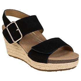 Aetrex® Avery Suede Espadrille Wedge Orthotic Sandal