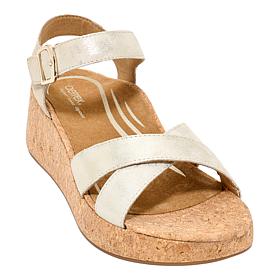 Aetrex® Flora Leather Cork Detail Sandal