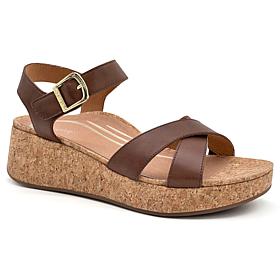 Aetrex® Flora Leather Cork Detail Sandal