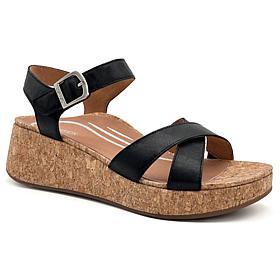 Aetrex® Flora Leather Cork Detail Sandal