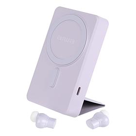 AIWA Wireless Earbuds and 10,000 mAh Powerbank with Phone Stand