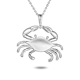 Alamea Sterling Silver Blue Crab Pendant with Chain Necklace