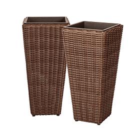 Alto 2-Piece Wicker Planter Set