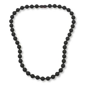 Amber Extraordinaire Black Amber and Hematite Bead 20" Necklace
