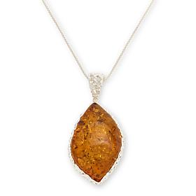 Amber Extraordinaire Pressed Amber Doublet Pendant w/adjustable chain