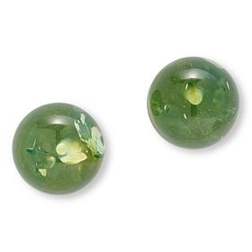 Amber Extraordinaire Sterling Silver 15mm Amber Ball Stud Earrings