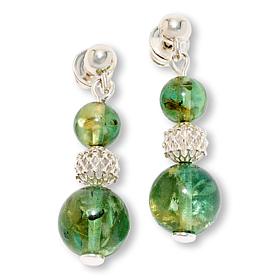 Amber Extraordinaire Sterling Silver Amber Bead Drop Earrings