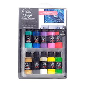 American Crafts Color Pour Magic PreMixed Pour Art Starter Kit-Rainbow