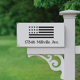 American Flag Personalized Black Mailbox Decal