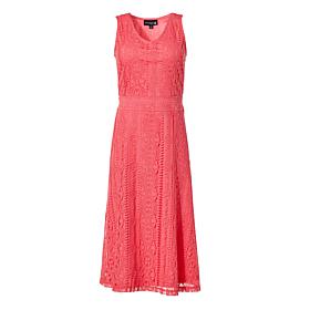 Antthony Crocheted Lace Sleeveless V-Neck Midi Dress