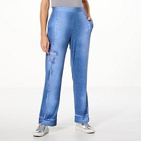 Antthony Printed Denim Studio Stretch Pull-On Pant