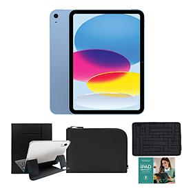 Apple 11 iPad 128GB w/Keyboard, Case, Sleeve and Accessories - Blue