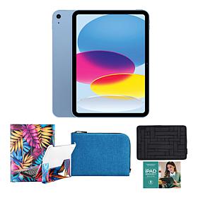 Apple 11 iPad 128GB w/Keyboard, Case, Sleeve and Accessories - Blue