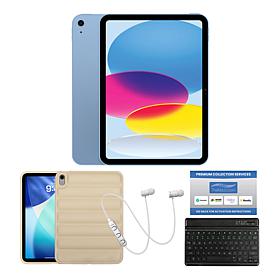 Apple iPad 11" 128GB Tablet w/ Puffer Case & Keyboard