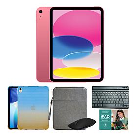 Apple iPad 11" Pink 512GB Tablet with Ombre Case & Keyboard