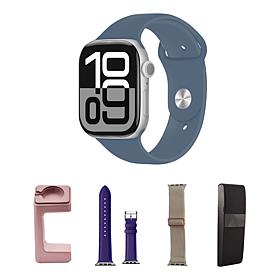 Apple Watch Series 10 46MM Silver Denim Smartwatch with M/L Bands