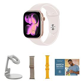 Apple Watch Series 11 GPS 46mm M/L with 2 Bands & Stand - Rose Gold