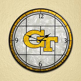 Art Glass Wall Clock - Georgia Tech