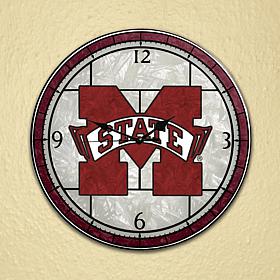 Art Glass Wall Clock - Mississippi State