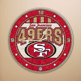Art Glass Wall Clock - San Francisco 49ers