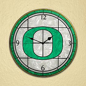Art Glass Wall Clock - University of Oregon