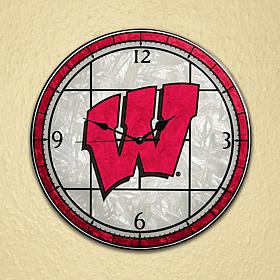 Art Glass Wall Clock - University of Wisconsin