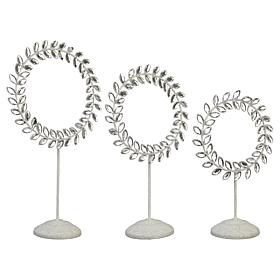 "As Is" august & leo Jeweled Glitter Wreath Pedestals Set of 3
