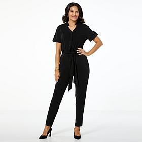 "As Is" Badgley Mischka Moss Stretch Jersey Knit Jumpsuit