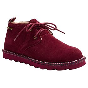 "As Is" BEARPAW® Grace Lace-Up Suede Bootie with Rain & Stain Repel...