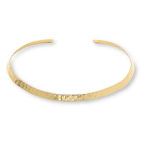 "As Is" Bellezza 15" Bronze Hammered Collar Necklace