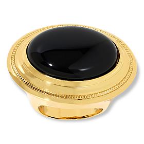 "As Is" Bellezza Bronze Onyx Antique Replica Solitaire Ring