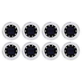 "As Is" Bell+Howell 8-pack 14-LED Solar Color-Changing Disk Lights