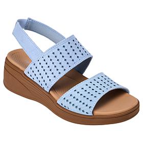 "As Is" Bzees Festive Machine Washable Stretch Fabric Wedge Sandal