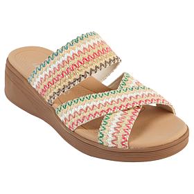 "As Is" BZees Fiona Machine Washable Strappy Wedge Sandal