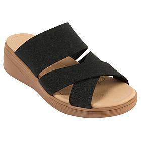 "As Is" BZees Fiona Machine Washable Strappy Wedge Sandal