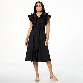 "As Is" C Wonder Buttoned Ruffled Dress