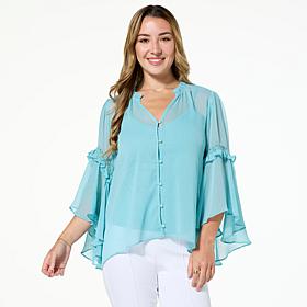 "As Is" C Wonder Chiffon Drama Top