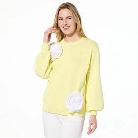 "As Is" C Wonder Cotton Yarn 3D Flower Top