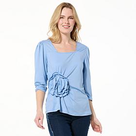 "As Is" C Wonder Runway Collection Jersey Rosette Top
