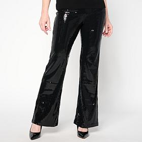 "As Is" C Wonder Runway Sequin Slim Flare Pant