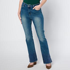 "As Is" C. Wonder Stretch Denim Bootcut Jean with Sequin Hem