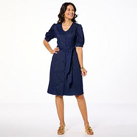"As Is" C Wonder Wonder Stretch Knit Denim Dress