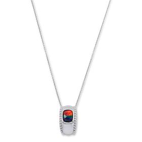 "As Is" Canadian Ammolite Gems Cushion-Cut Ammolite Loop Pendant wi...