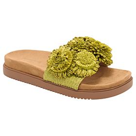 "As Is" Charles David Palms Flower Slide Sandal