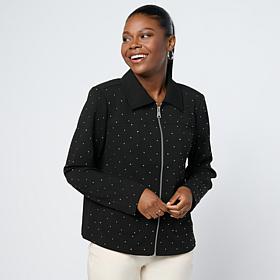 "As Is" CL Knit Crepe Jacket W/rhine